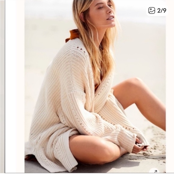 NWT Free People Nightingale Cardigan Cream Size Large - Picture 2 of 14